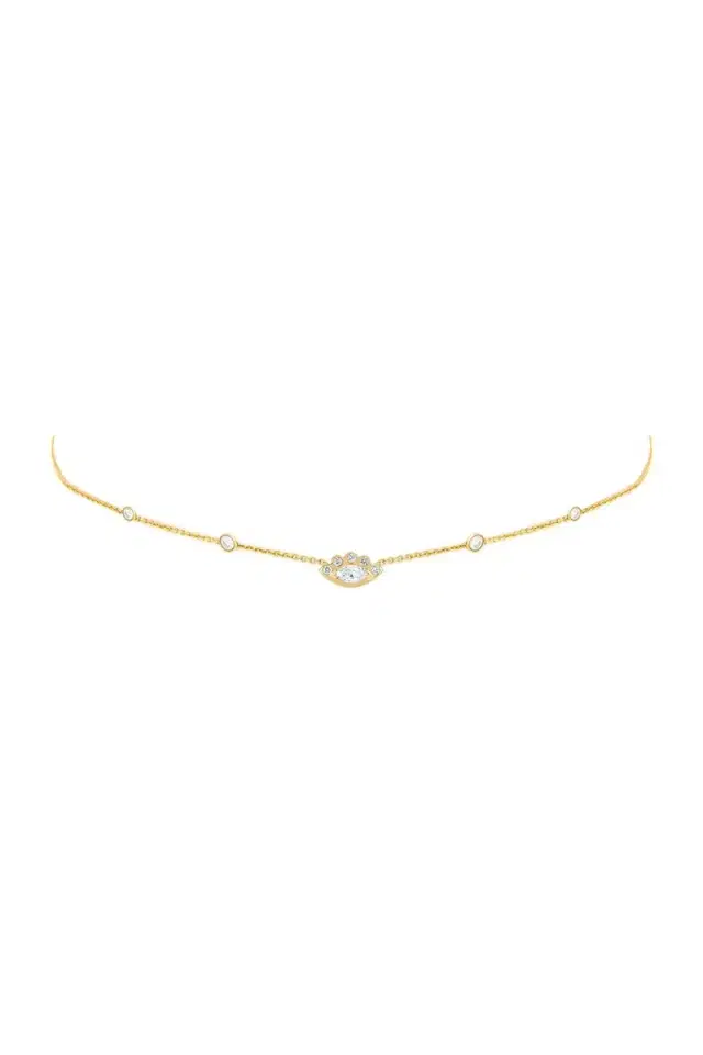 LOGAN HOLLOWELL 5 Diamond Angel Eye Choker Necklace