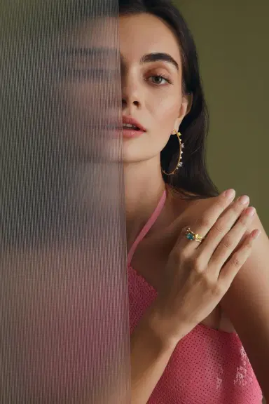 MATTIA CIELO 6cm Peridot Topaz Hoop Earrings | Thumbnail 2