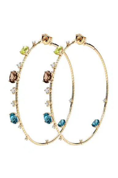MATTIA CIELO 6cm Peridot Topaz Hoop Earrings | Thumbnail 1