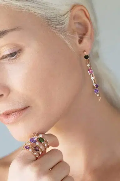 MATTIA CIELO 6cm Rugiada Rainbow Hoop Earrings | Thumbnail 2 MATTIA CIELO 6cm Rugiada Rainbow Hoop Earrings | Thumbnail 2