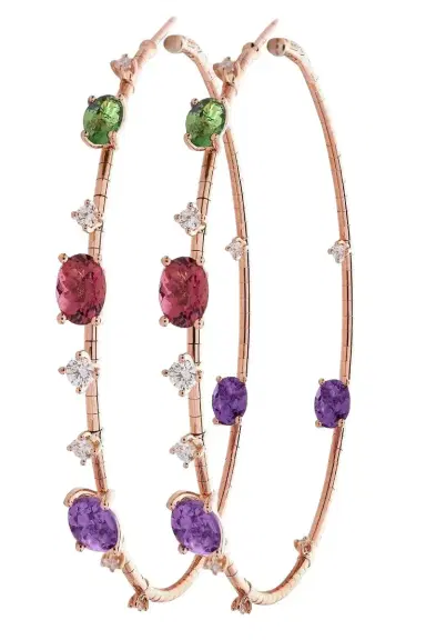 MATTIA CIELO 6cm Rugiada Rainbow Hoop Earrings | Thumbnail 1 MATTIA CIELO 6cm Rugiada Rainbow Hoop Earrings | Thumbnail 1