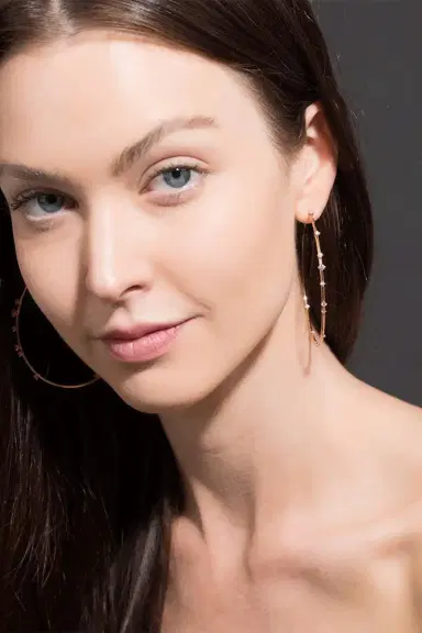 MATTIA CIELO 6cm Yellow Gold Rugiada Diamond Hoop Earrings | Thumbnail 3 MATTIA CIELO 6cm Yellow Gold Rugiada Diamond Hoop Earrings | Thumbnail 3