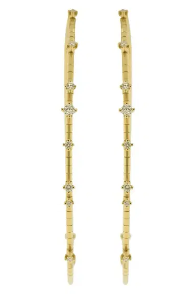 MATTIA CIELO 6cm Yellow Gold Rugiada Diamond Hoop Earrings | Thumbnail 4 MATTIA CIELO 6cm Yellow Gold Rugiada Diamond Hoop Earrings | Thumbnail 4