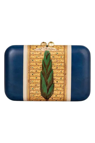 Silvia Furmanovich Abalone Pine Tree Print Marquetry Clutch | Thumbnail 1 Silvia Furmanovich Abalone Pine Tree Print Marquetry Clutch | Thumbnail 1