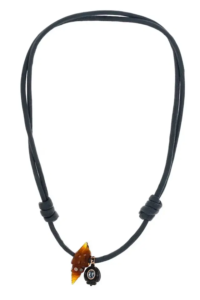 DEZSO BY SARA BELTRAN Agate Coquito Fossil Shell Necklace