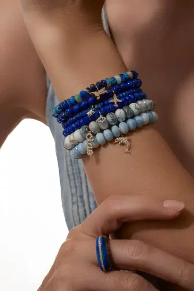 Sydney Evan Airplane Lapis Charm Bracelet | Thumbnail 3