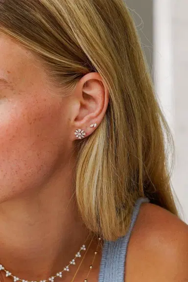 DANA REBECCA DESIGNS Alexa Jordyn Large Flower Stud Earrings | Thumbnail 2