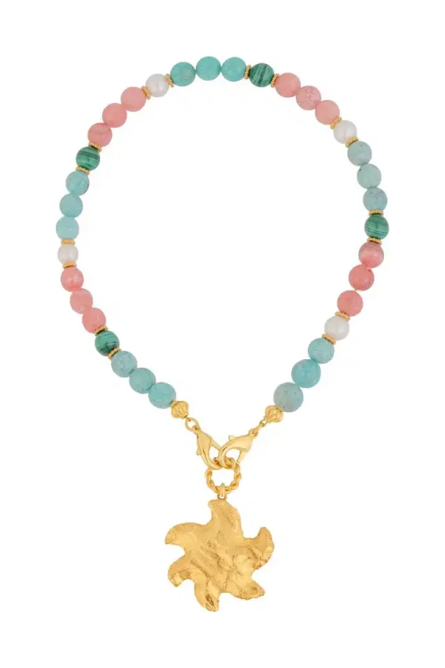 Sylvia Toledano Amazonite Malachite Beaded Necklace