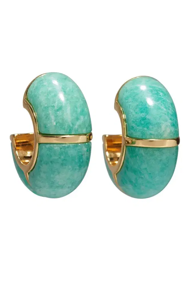 Lizzie Fortunato Amazonite Zellige Hoop Earrings