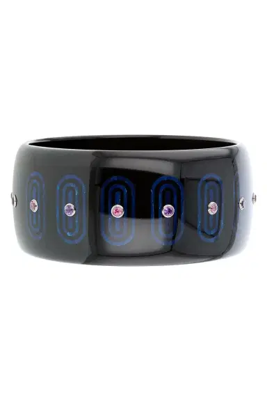 MARK DAVIS Amethyst Black Bakelite Bangle | Thumbnail 1 MARK DAVIS Amethyst Black Bakelite Bangle | Thumbnail 1