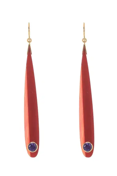 MARK DAVIS Amethyst Burgundy Bakelite Earrings | Thumbnail 1