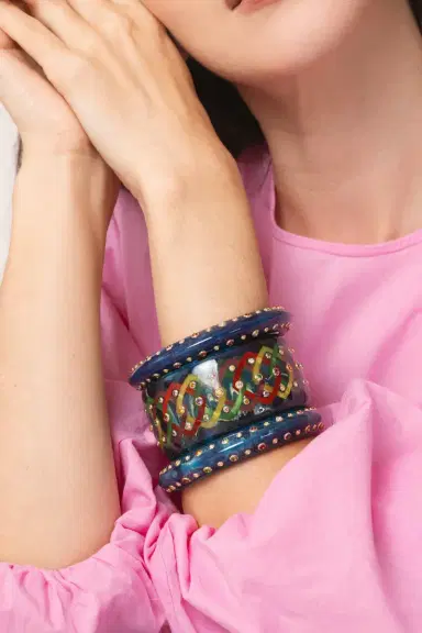 MARK DAVIS Amethyst Citrine Peridot Blue Bakelite Bangle | Thumbnail 3 MARK DAVIS Amethyst Citrine Peridot Blue Bakelite Bangle | Thumbnail 3