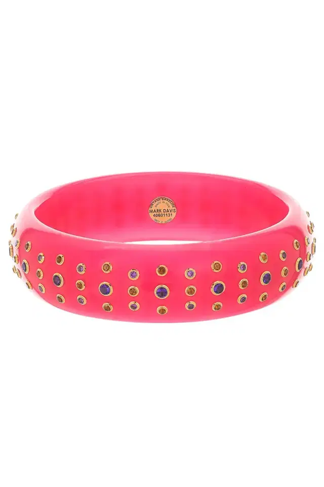 MARK DAVIS Amethyst Citrine Pink Bakelite Bangle