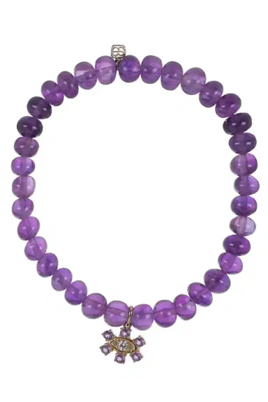 Sydney Evan Amethyst Evil Eye Flower Charm Bracelet | Thumbnail 1 Sydney Evan Amethyst Evil Eye Flower Charm Bracelet | Thumbnail 1