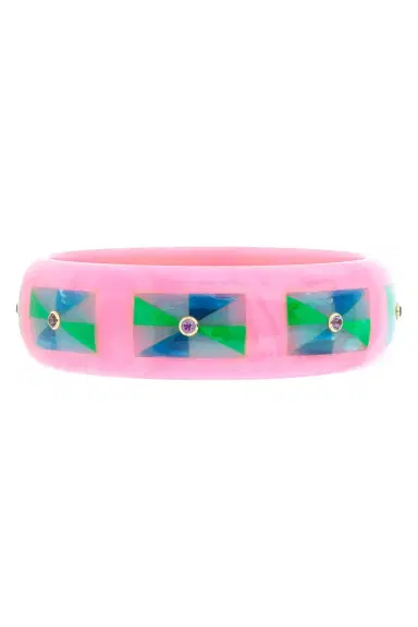 MARK DAVIS Amethyst Pink Bakelite Bangle | Thumbnail 1 MARK DAVIS Amethyst Pink Bakelite Bangle | Thumbnail 1