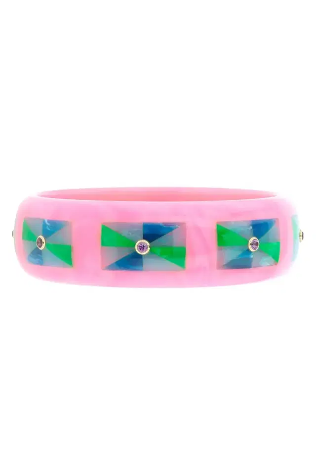 MARK DAVIS Amethyst Pink Bakelite Bangle