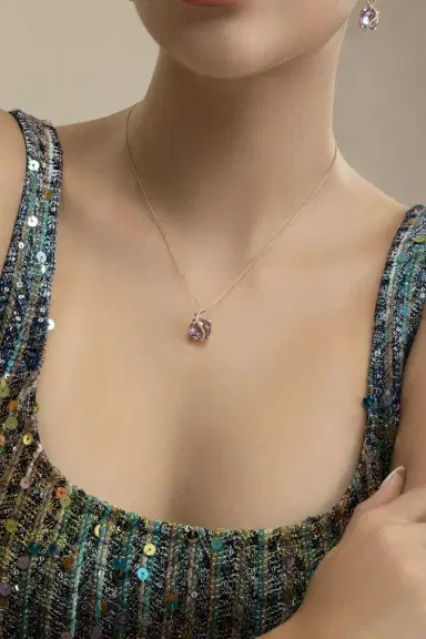 LISA NIK Amethyst Round De France Necklace | Thumbnail 2 LISA NIK Amethyst Round De France Necklace | Thumbnail 2