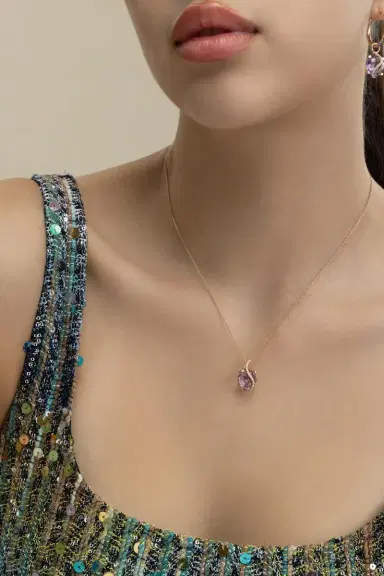 LISA NIK Amethyst Round De France Necklace | Thumbnail 4 LISA NIK Amethyst Round De France Necklace | Thumbnail 4
