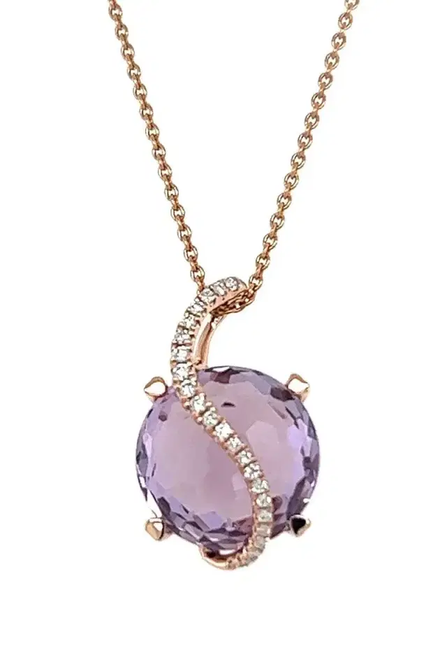 LISA NIK Amethyst Round De France Necklace