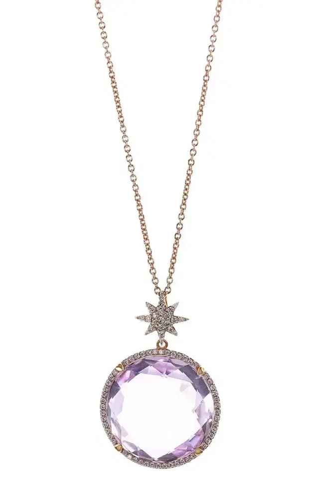 LISA NIK Amethyst Star Bail Necklace