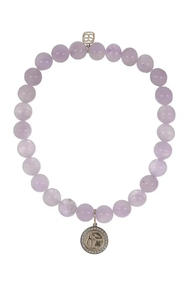 Sydney Evan Amyethyst Lucky Protection Coin Charm Bracelet
