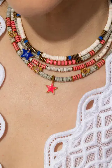 HIJAS DE PUKA Ania Pink Enamel Star Necklace | Thumbnail 2