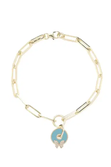 Foundrae Aqua Butterfly Classic Fob Bracelet - Reverie | Thumbnail 1