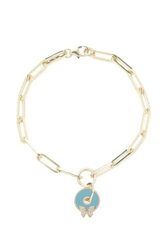 Foundrae Aqua Butterfly Classic Fob Bracelet - Reverie