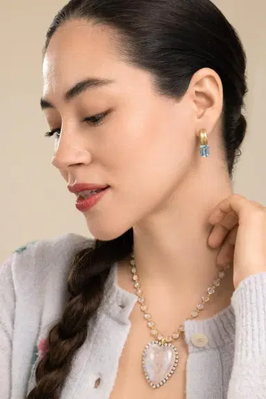 IRENE NEUWIRTH JEWELRY Aquamarine Heroic Double Huggie Earrings | Thumbnail 4