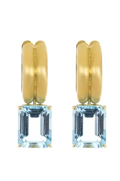 IRENE NEUWIRTH JEWELRY Aquamarine Heroic Double Huggie Earrings | Thumbnail 1