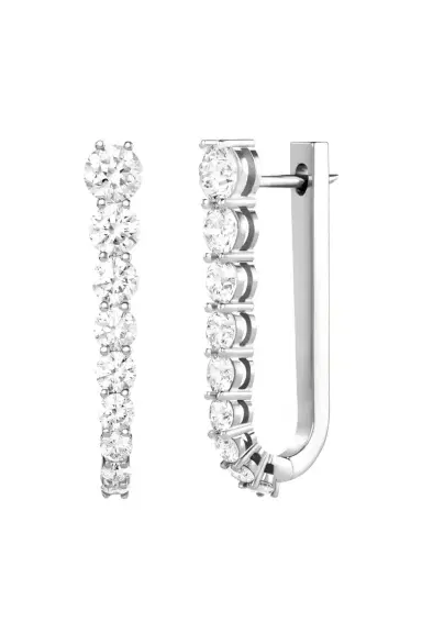 Melissa Kaye Aria Diamond U Hoop Earrings - White Gold | Thumbnail 1