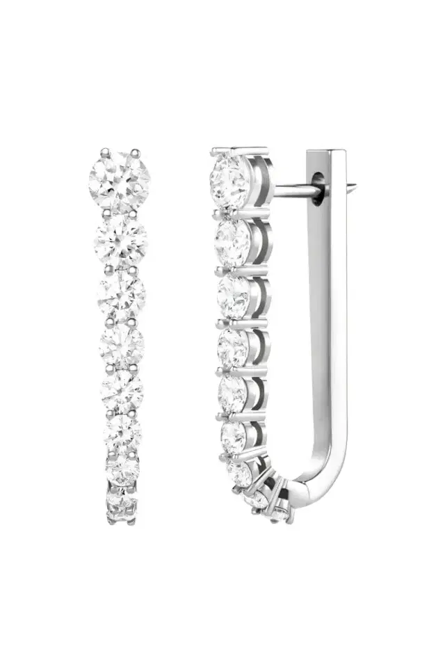 Melissa Kaye Aria Diamond U Hoop Earrings - White Gold