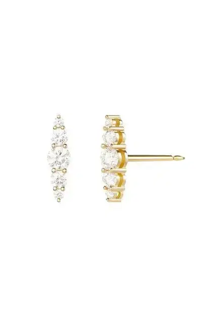 Melissa Kaye Aria Graudated Stud Earrings - Yellow Gold