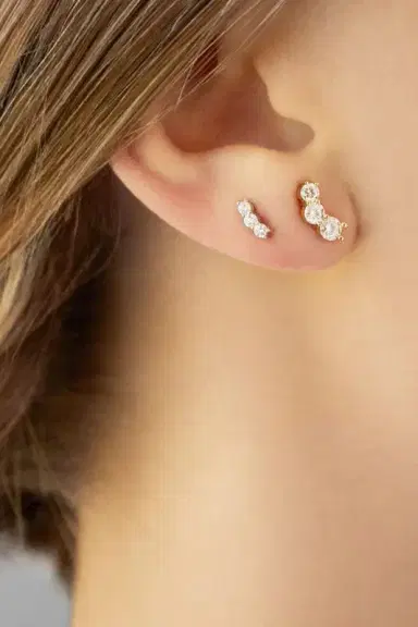Melissa Kaye Aria Triplet Studs | Thumbnail 2 Melissa Kaye Aria Triplet Studs | Thumbnail 2