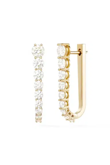 Melissa Kaye Aria U Hoop Full Diamond Earrings | Thumbnail 1