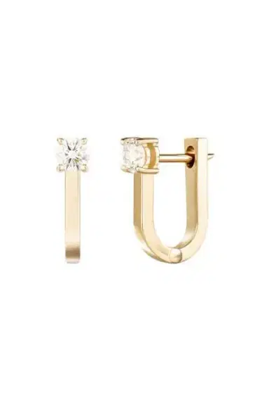 Melissa Kaye Aria U Huggie Hoops | Thumbnail 1 Melissa Kaye Aria U Huggie Hoops | Thumbnail 1