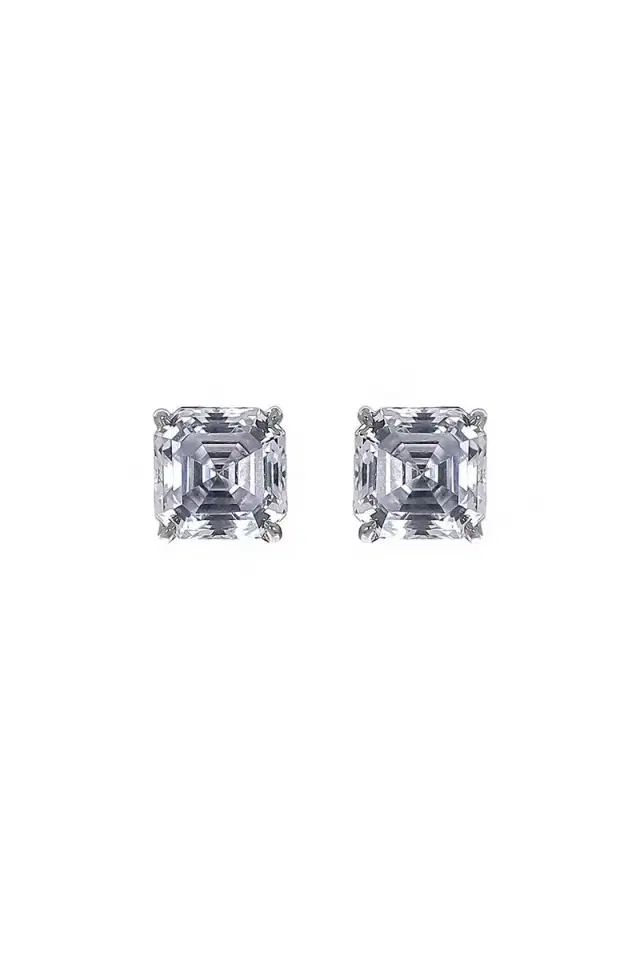 FANTASIA by DESERIO Asscher Stud Earrings