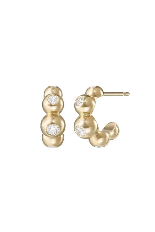 Melissa Kaye Audrey Diamond Huggie Hoop Earrings