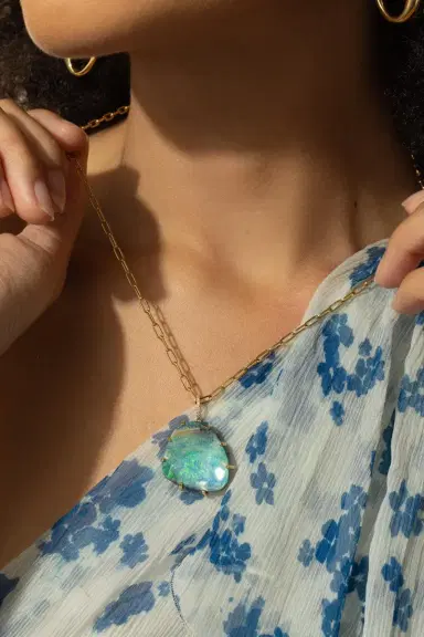 LISA NIK Australian Boulder Opal Diamond Necklace | Thumbnail 3 LISA NIK Australian Boulder Opal Diamond Necklace | Thumbnail 3