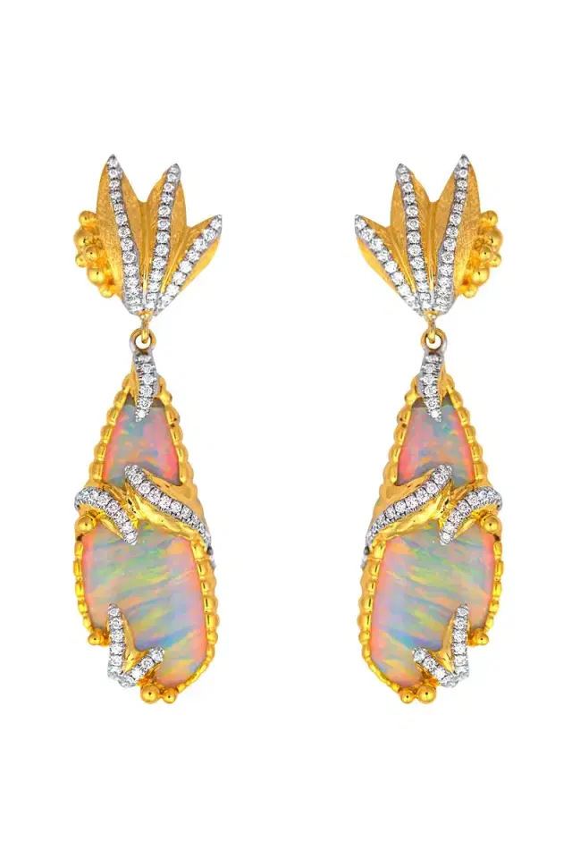 VICTOR VELYAN Australian Diamond Opal Earrings