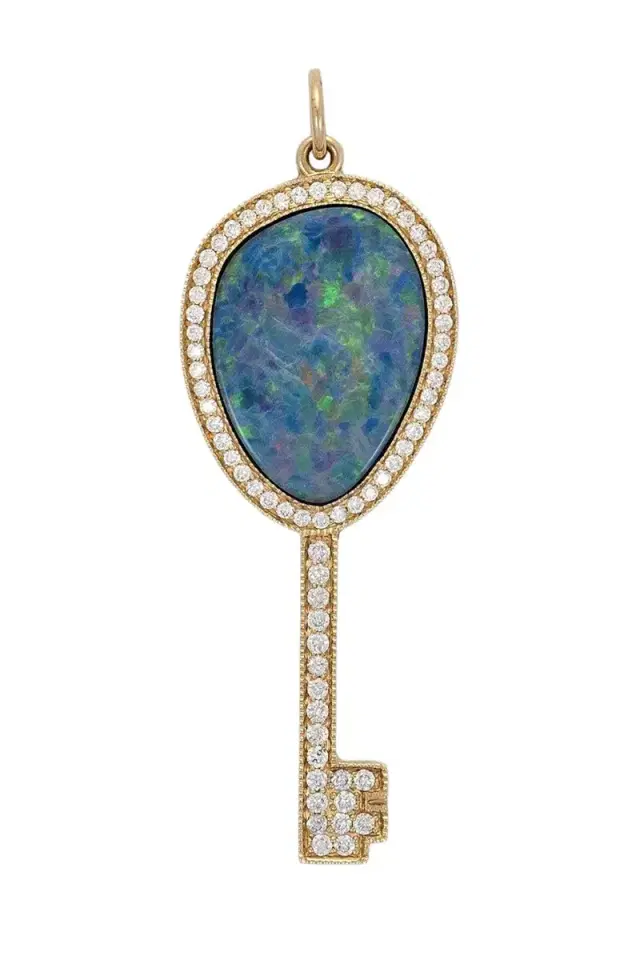 Jacquie Aiche Australian Opal Diamond Key Charm