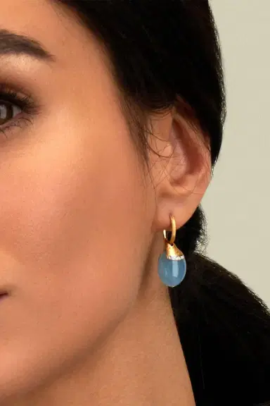 NANIS Azure Aquamarine Large Drop Earring | Thumbnail 2