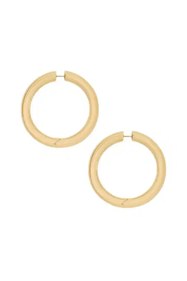 Jennifer Fisher Baby Samira Hinged Hoop Earrings - Yellow Gold - 1.5in | Thumbnail 1