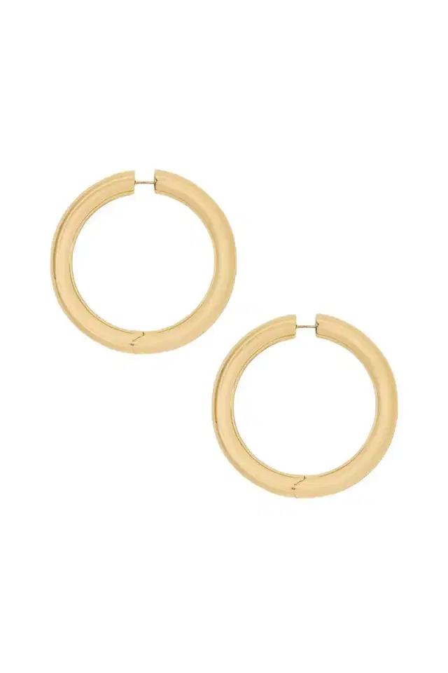 Jennifer Fisher Baby Samira Hinged Hoop Earrings - Yellow Gold - 1.5in