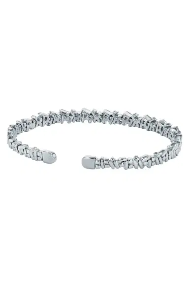 Suzanne Kalan Baguette Diamond Bangle - White Gold | Thumbnail 3 Suzanne Kalan Baguette Diamond Bangle - White Gold | Thumbnail 3