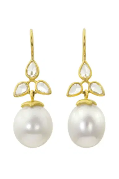 LEIGH MAXWELL Bahari Diamond Pearl Drop Earrings | Thumbnail 1