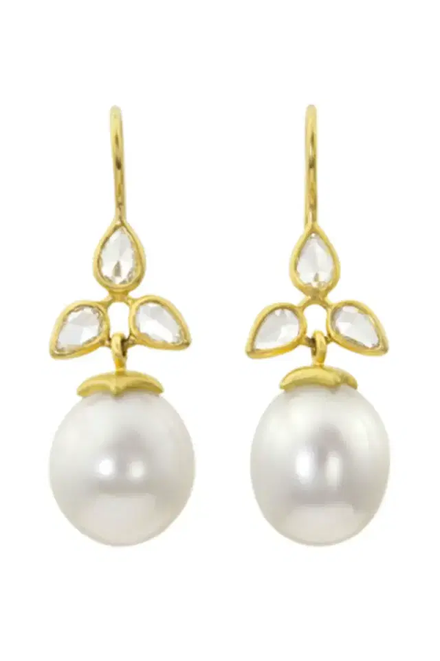 LEIGH MAXWELL Bahari Diamond Pearl Drop Earrings