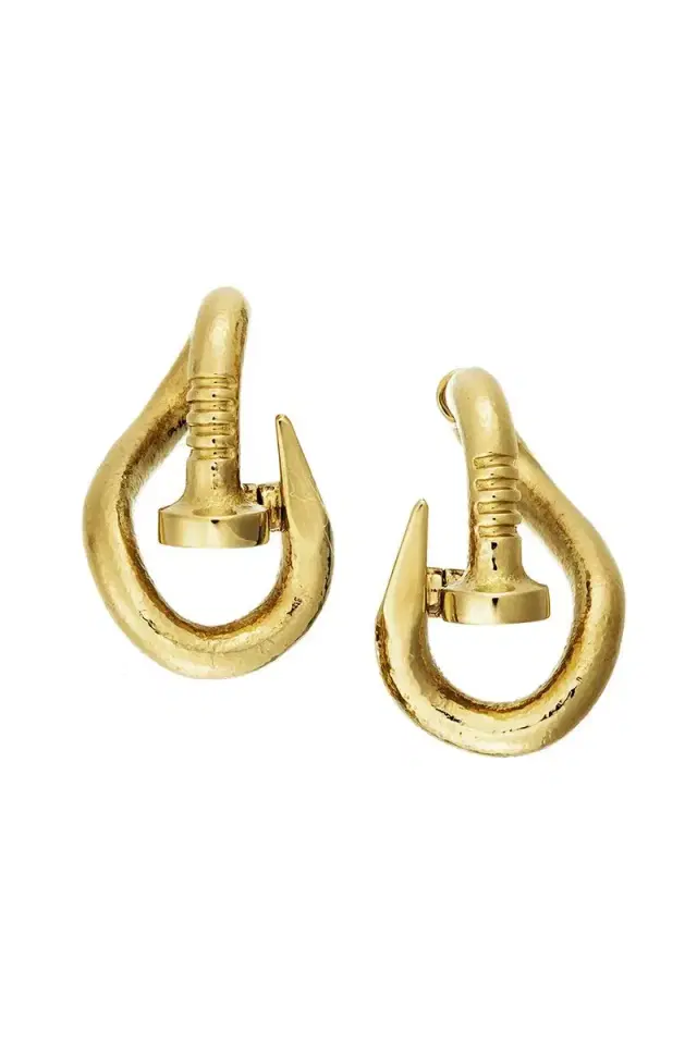 DAVID WEBB Bent Nail Hammered Earrings