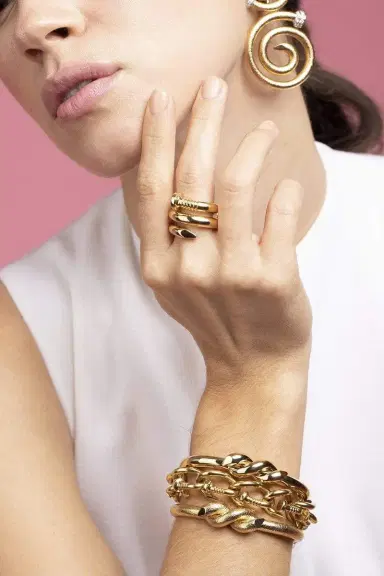 DAVID WEBB Bent Nail Link Bracelet | Thumbnail 2