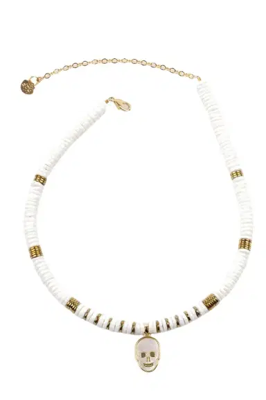 HIJAS DE PUKA Bianca Pearl Skull Necklace | Thumbnail 1